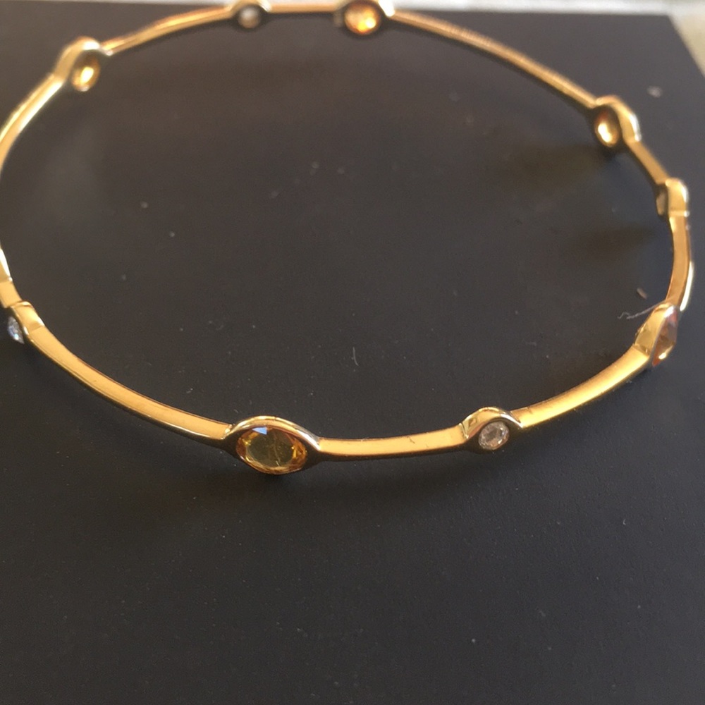 Yellow gold citrine bangle